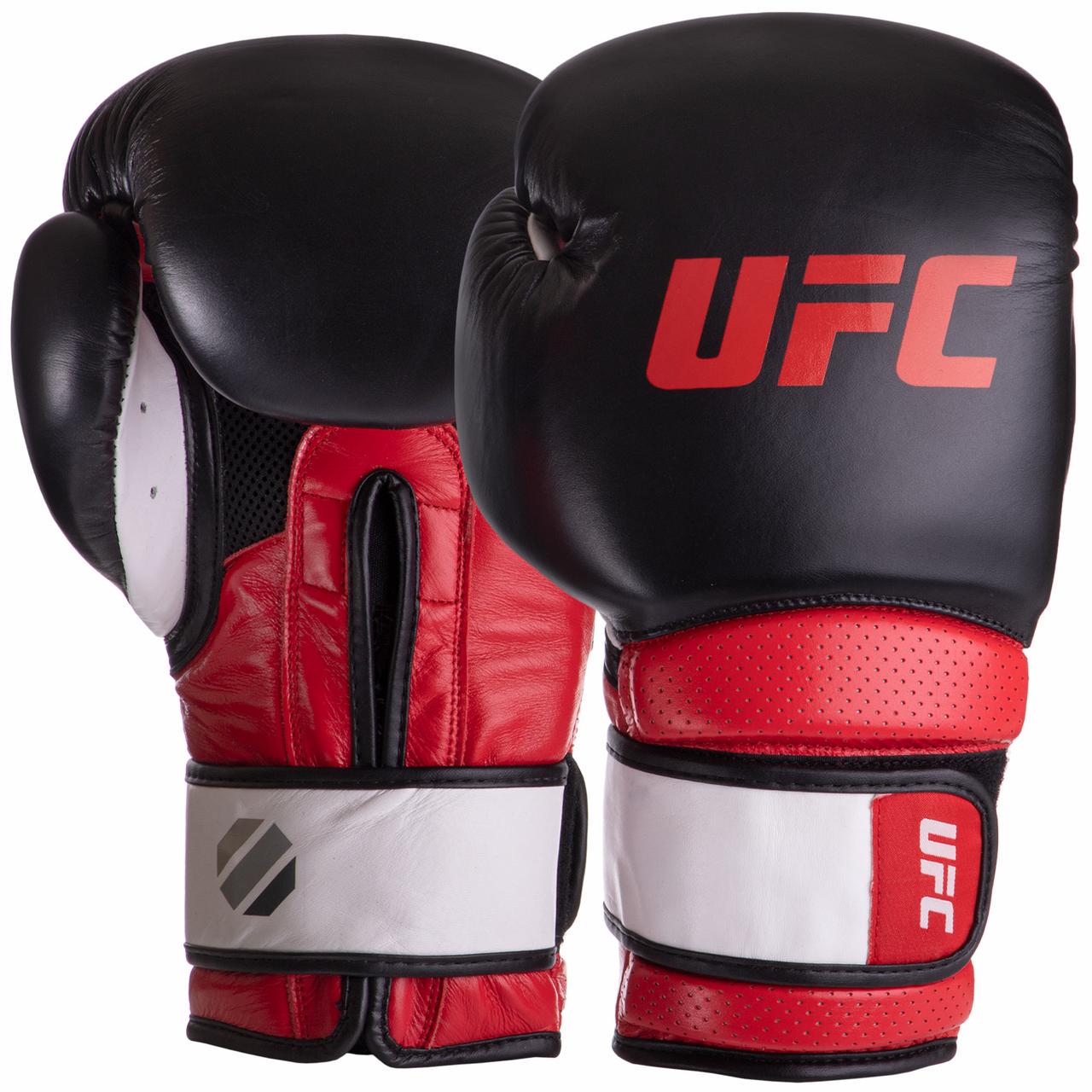 Боксерські рукавички UFC PRO Training шкіряні 18 oz Червоно-чорний (UHK-69992) - фото 1