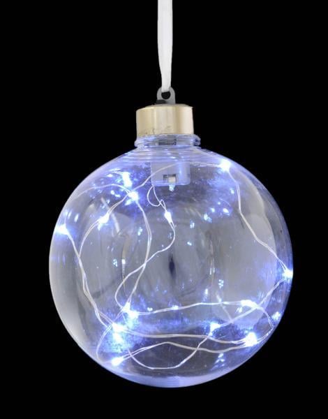 Шар Yes! Fun ⌀ 10 см Прозрачный с LED нитью 15 лампочек Холодный белый (972741)