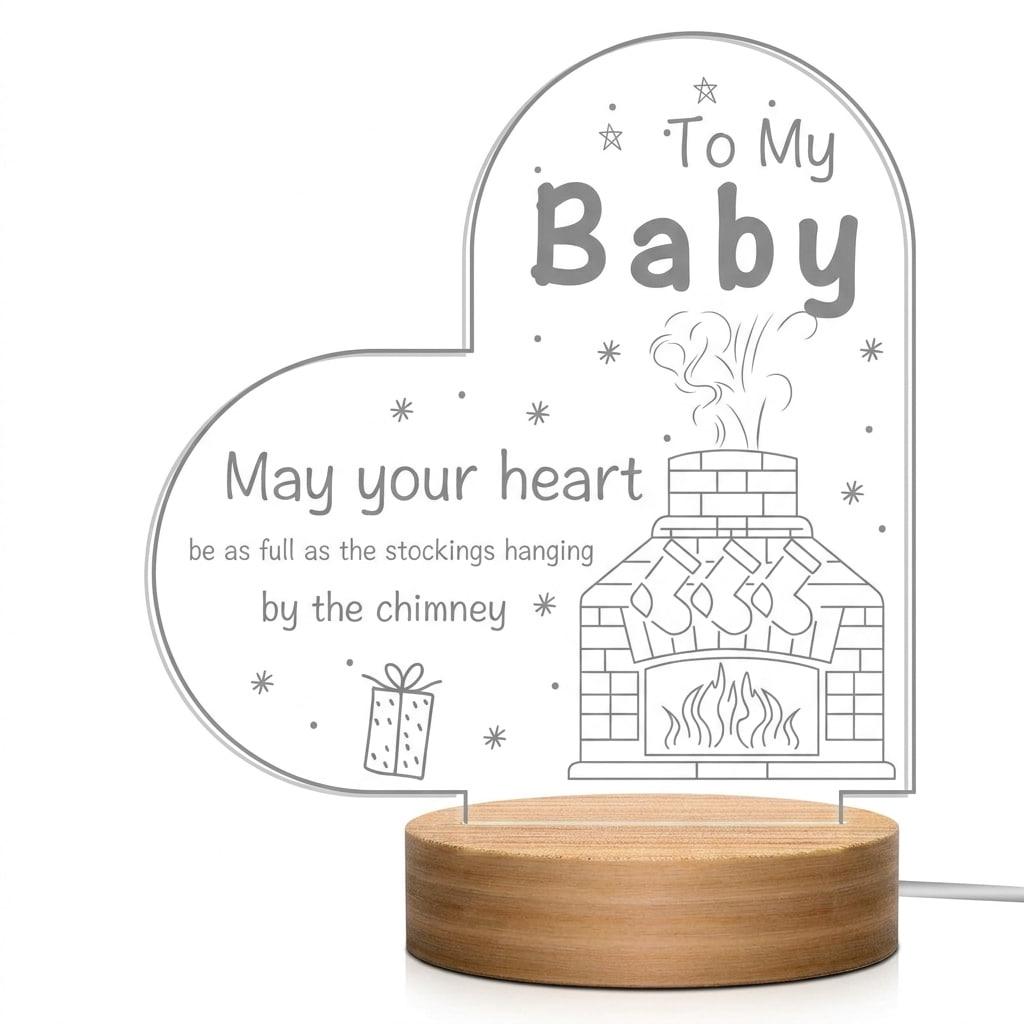 Ночник 3D To My Baby на деревянной основе (9/854)