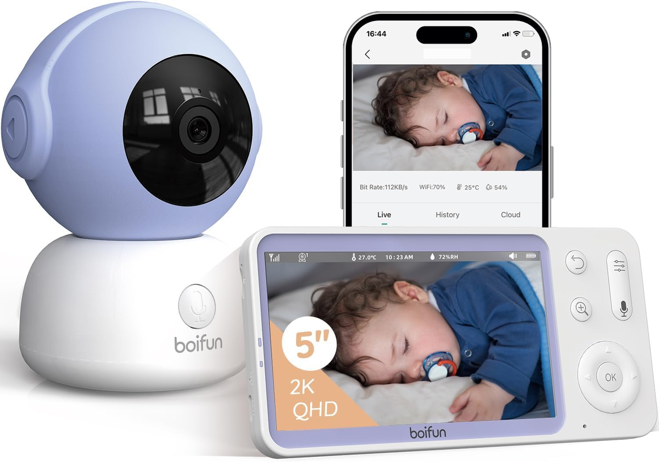 Видеоняня BOIFUN Baby 2™ 2K Wifi 5" экран и приложение/ночное видение Zero Glow/ШИ-уведомление/автоотслеживание/3000 мАч (3023982395) Видеоняня BOIFUN Baby 2™ 2K Wifi 5" экран и приложение/ночное видение Zero Glow/ШИ-уведомление/автоотслеживание/3000 мАч (3023982395)