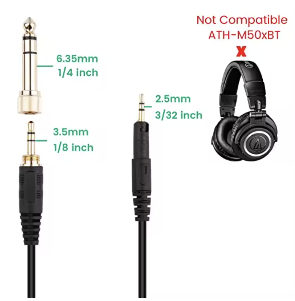 Кабель скрученный для наушников Audio-Technica ATH-M40X/M50X/M60X/M70X (29905110) - фото 3 Кабель скрученный для наушников Audio-Technica ATH-M40X/M50X/M60X/M70X (29905110) - фото 3