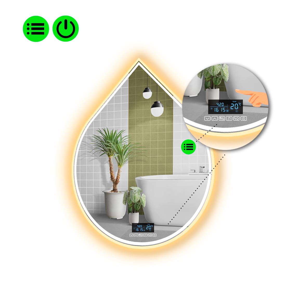 Зеркало с LED подсветкой Goccia 4 с Smart-блоком 100x80 см (8995300)