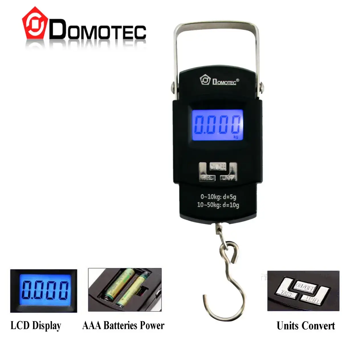 Кантер електронний Domotec MS-A08 до 50 кг Чорний (27363130) - фото 2