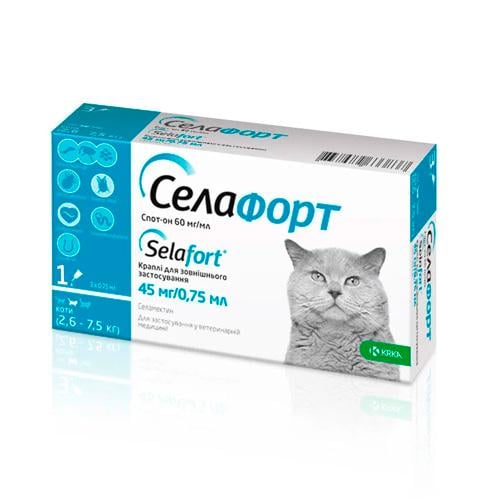 Краплі для котів KRKA Селафорт для 2,6-7,5 кг (425)