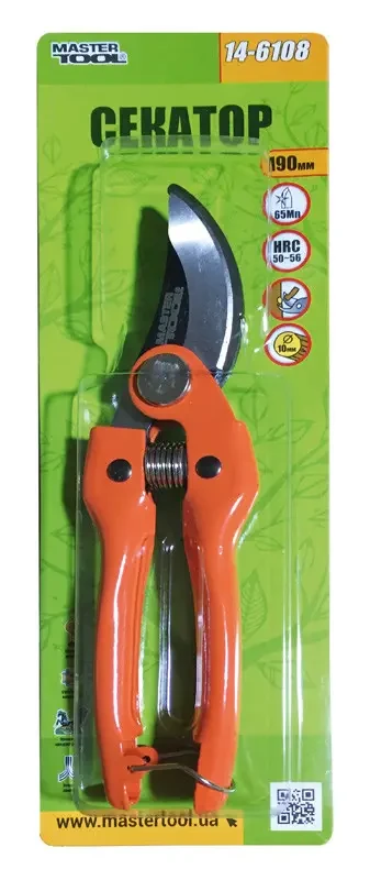 Секатор Mastertool цельнометаллический 14-6108 190 мм срез косой 10 мм - фото 3