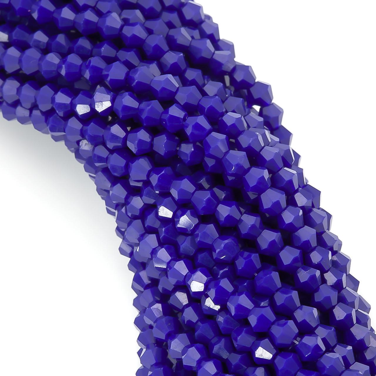 Намистини кришталеві Біконус 4х4,2 мм 95 шт. непрозорий Електрик (БІ0004к70)