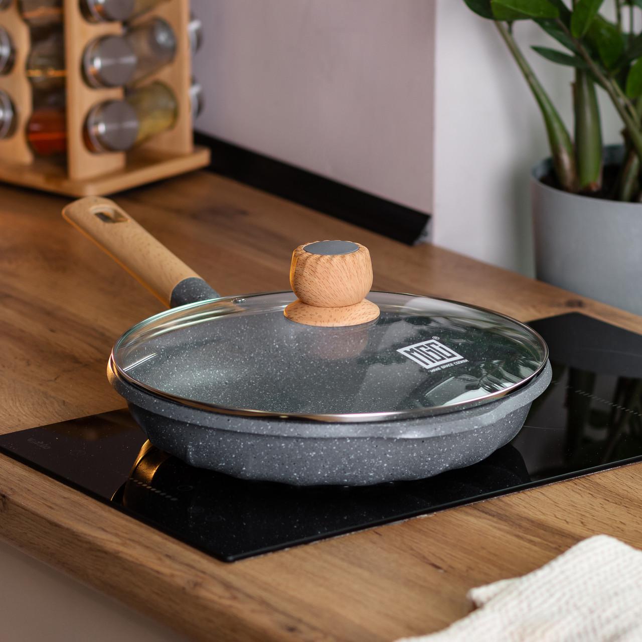 Сковорода алюмінієва MGC з мармуровим антипригарним покриттям 2,8 л 28 см Сірий - фото 1