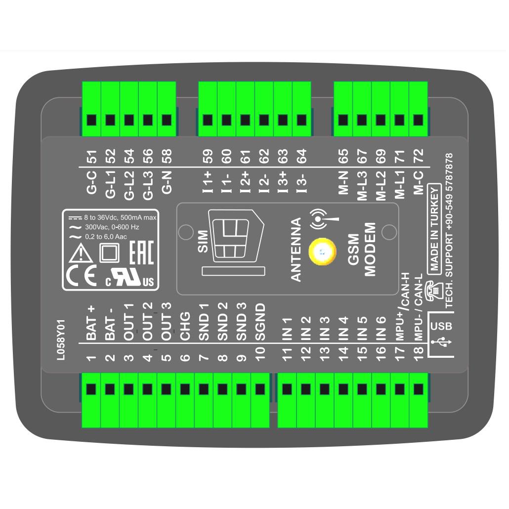 Багатофункціональний контролер генератора DATAKOM D-200-MK2 з J1939 - фото 2