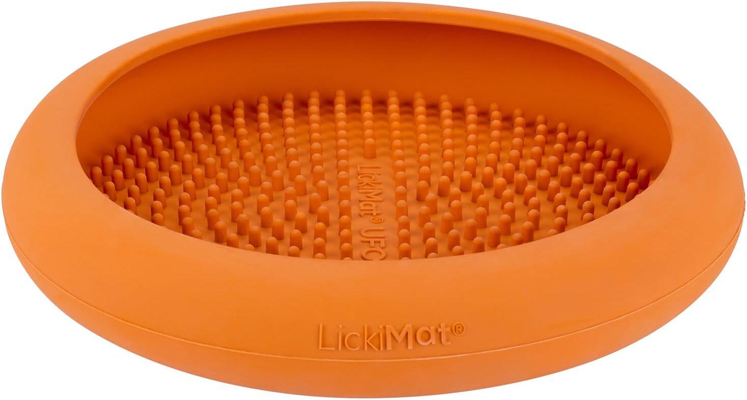 Килимок-антистрес лизальний для собак LickiMat UFO Orange - фото 2 Килимок-антистрес лизальний для собак LickiMat UFO Orange - фото 2