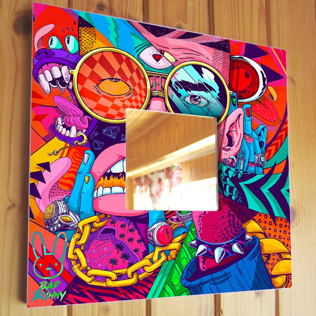 Зеркало Певец Bad Bunny 260х260 мм (M04629) Зеркало Певец Bad Bunny 260х260 мм (M04629)