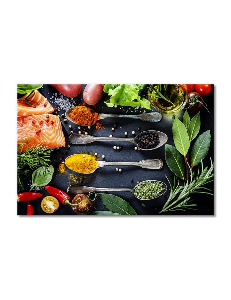 Картина модульная Специи и пряности для рыбы декор кухни 1 модуль 60x90 см