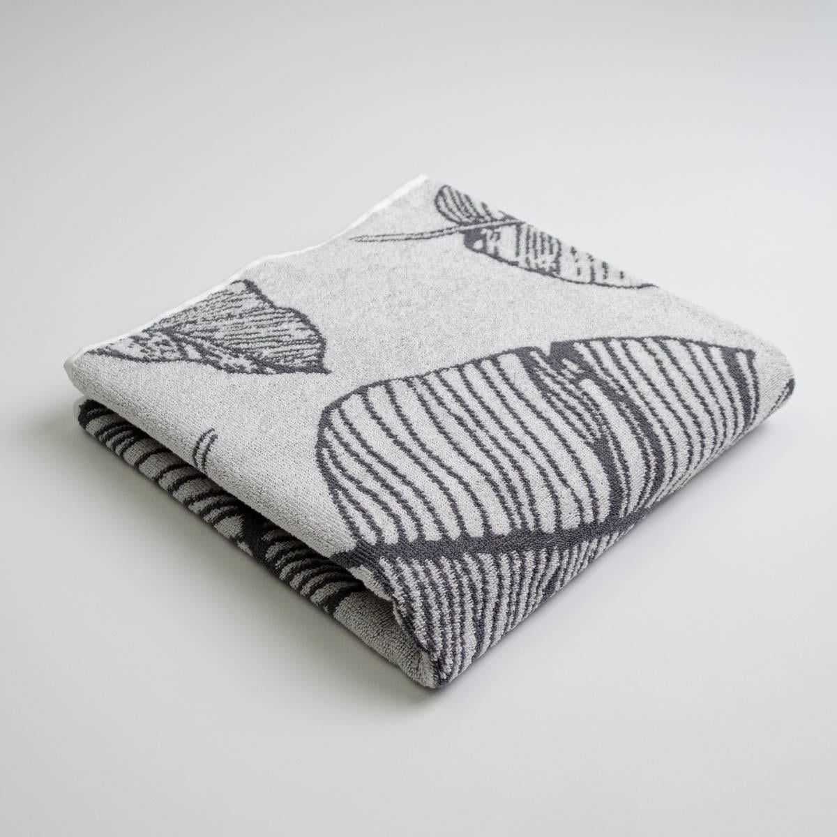 Полотенце махровое GM Textile 400 г/м2 с рисунком перо 50х90 см Серый (rmf400-90-grey)