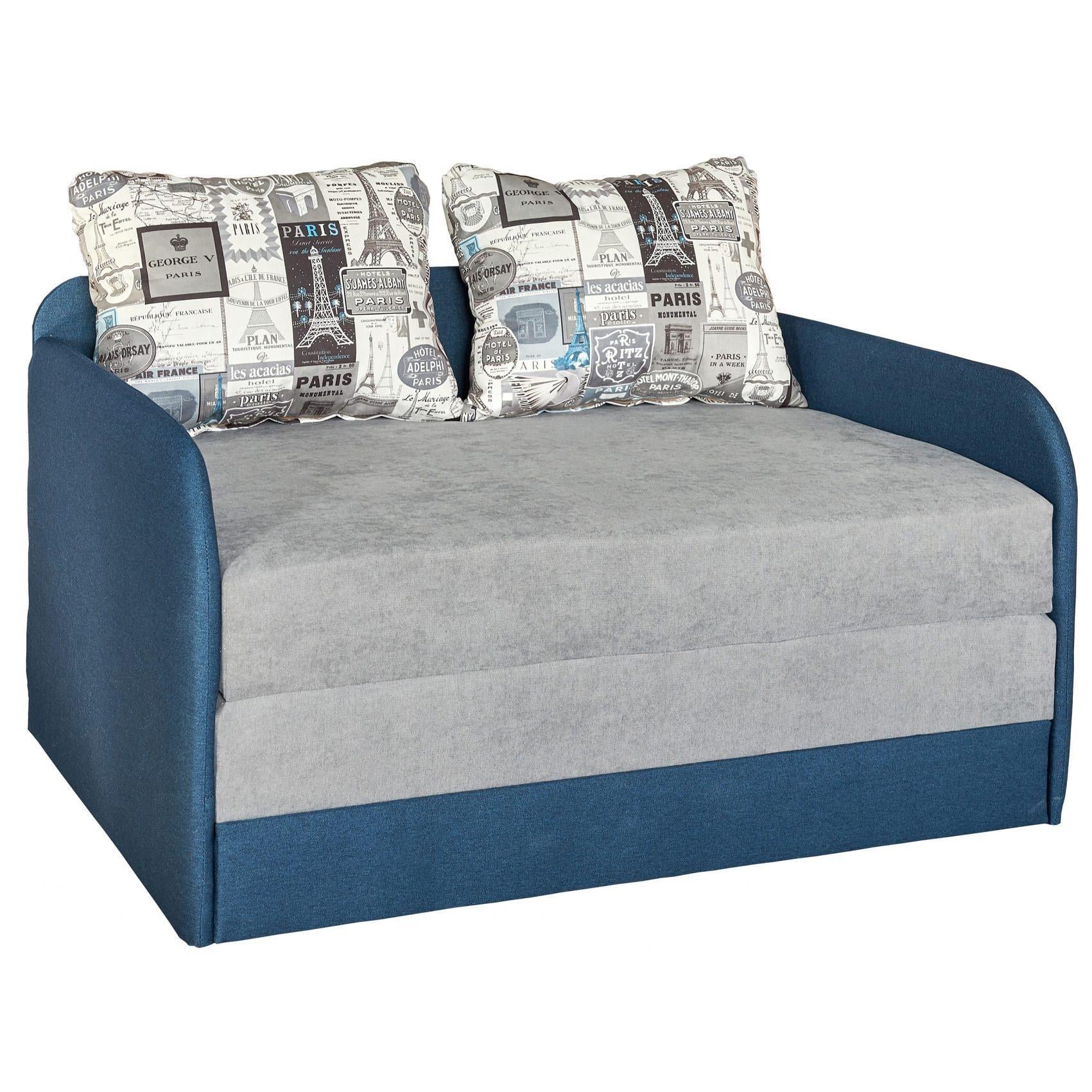 Диван раскладной Мебель-Сервис Монако выкатной ДСП/металл ткань Росто Серый/Синий