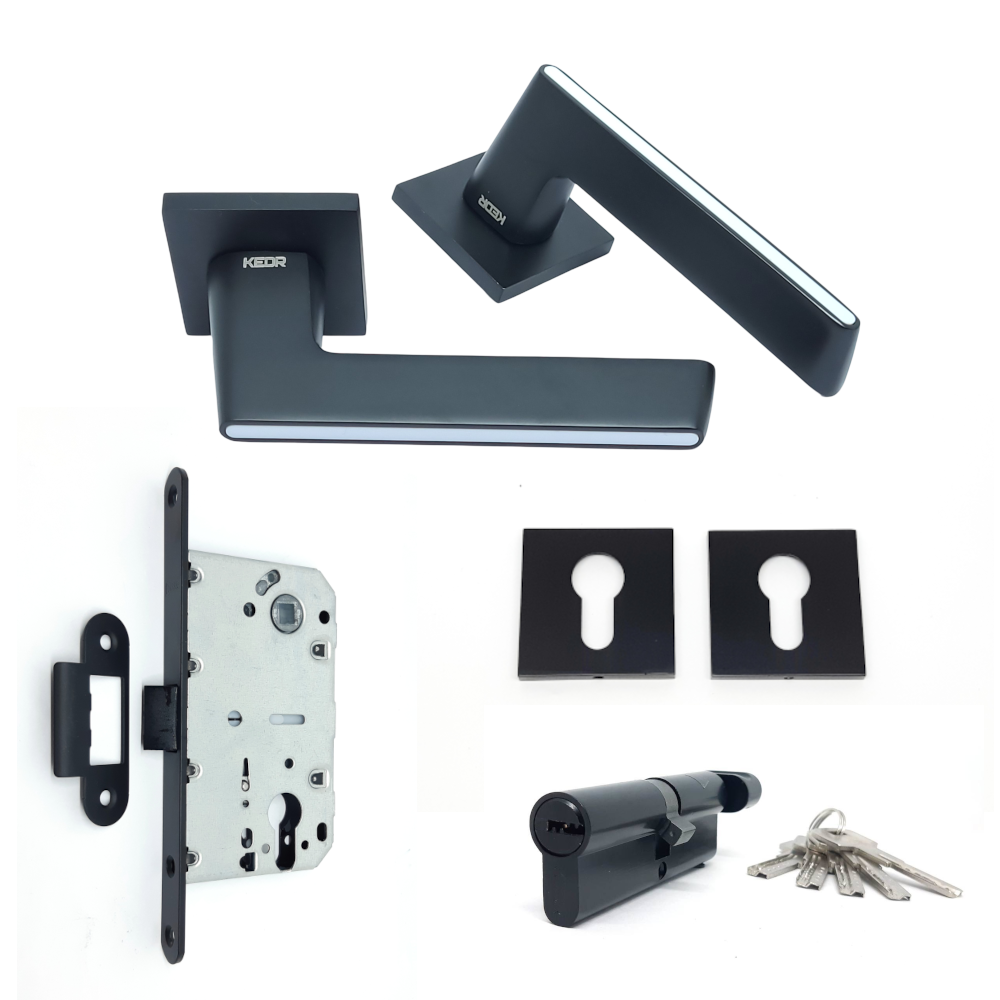 Комплект замка на міжкімнатні двері під серцевину Kedr 21.190MBP/410C-S/2101MBP/ZINK M60 ZCBM без завіс Black Matt (24576136) Комплект замка на міжкімнатні двері під серцевину Kedr 21.190MBP/410C-S/2101MBP/ZINK M60 ZCBM без завіс Black Matt (24576136)