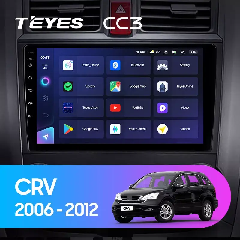 Автомагнітола штатна Teyes для Honda CRV 3 RE 2006-2012 Android СС3 6/128G 360° - фото 3