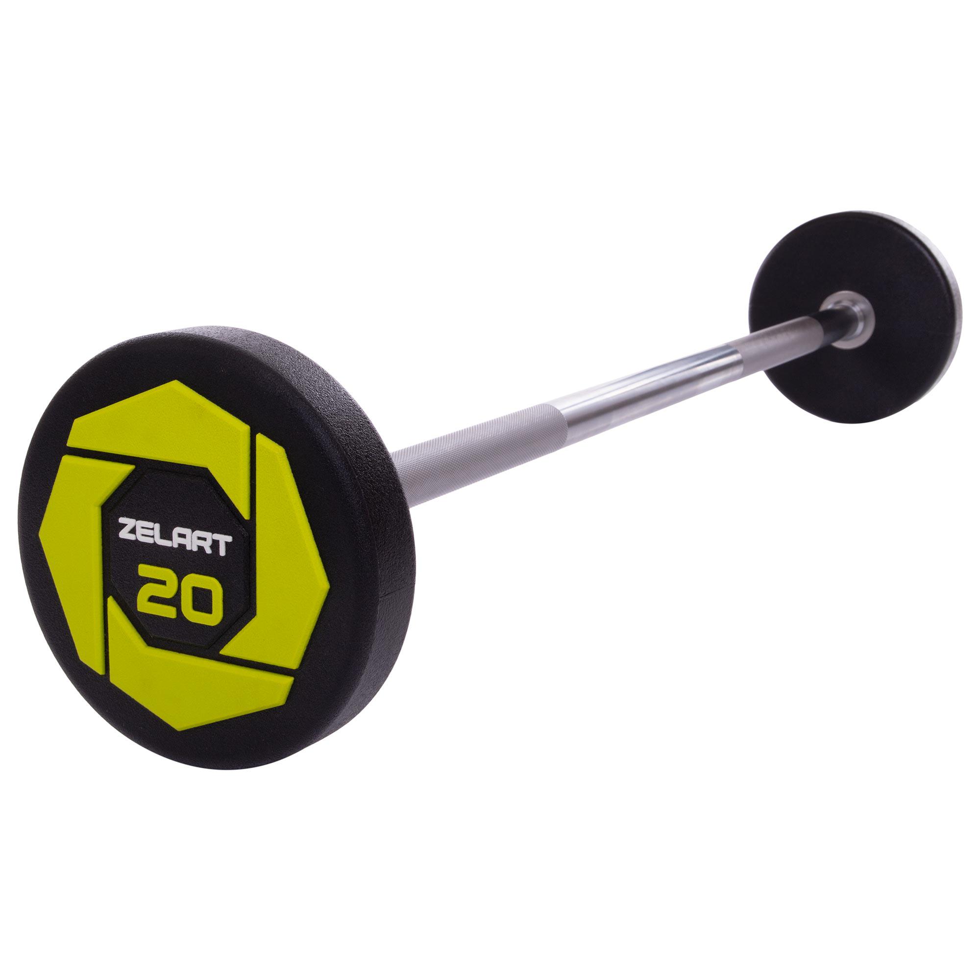 Штанга Zelart Urethane Barbell фіксована пряма поліуретанова TA-2689-20 довжина 104 см 20 кг (DR002609)