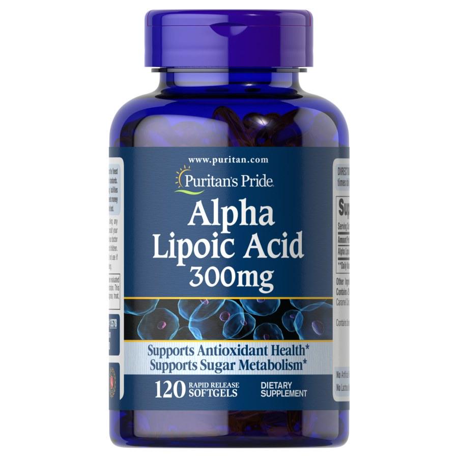 Натуральная добавка Puritan's Pride Alpha Lipoic Acid 300 мг 120 гелевых капс. (8839)