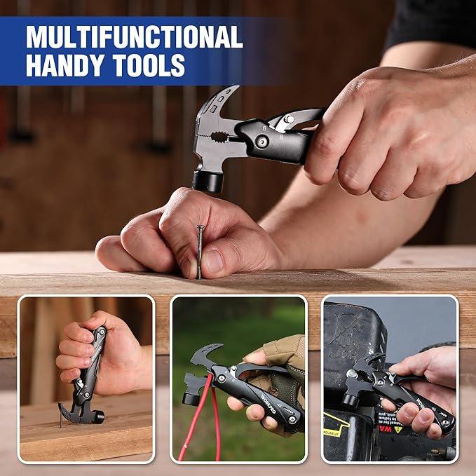 Ніж мультитул WORKPRO 12в1 для кемпінгу з міні-молотком-EDC - фото 3