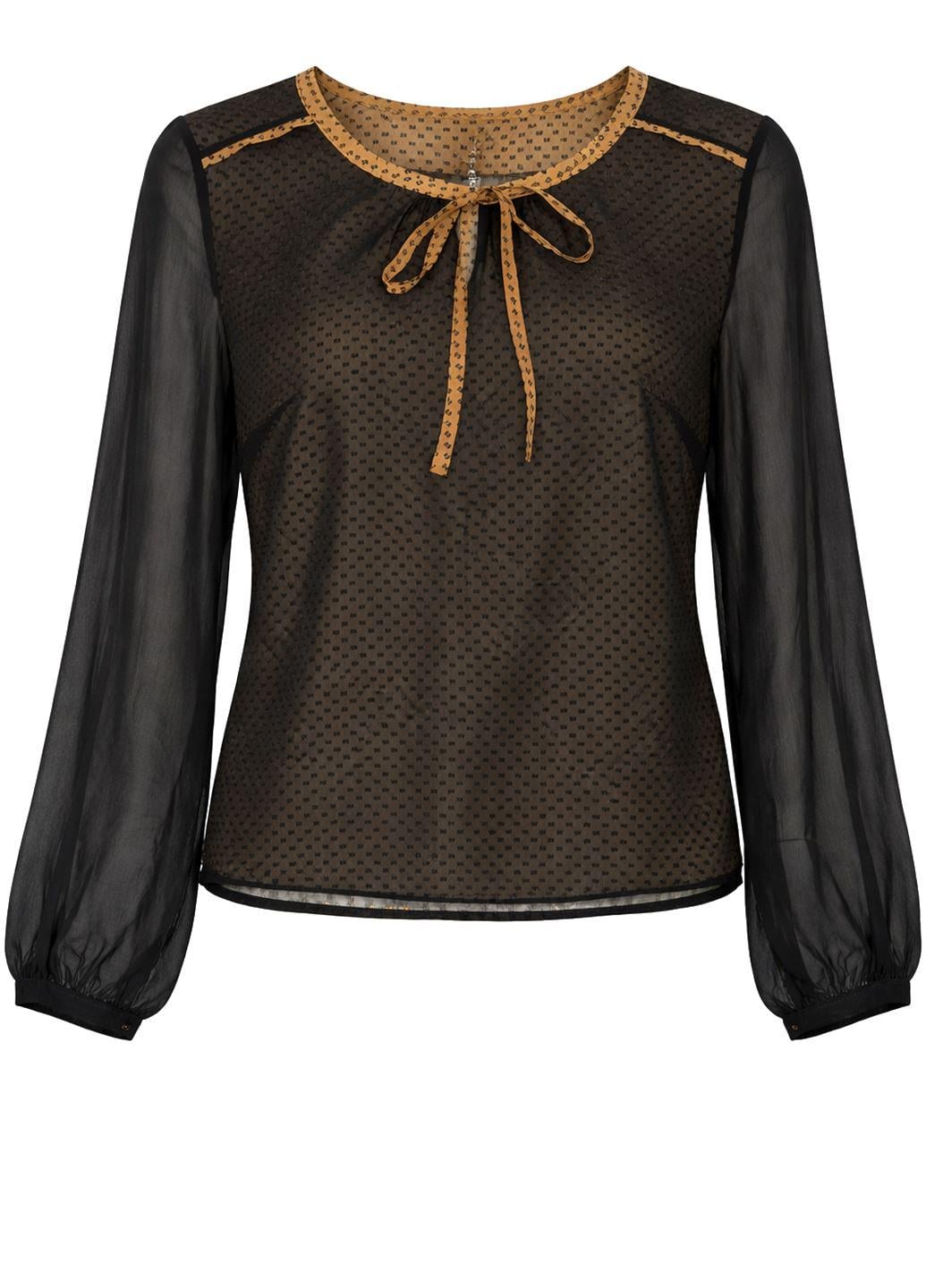 Блузка женская Uttam Boutique шифоновая S Черный (STK002301-02)