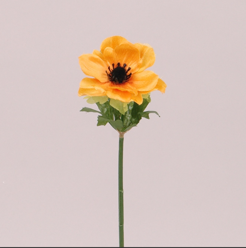 Искусственный цветок Анемона 70752 34 см Оранжевый (IM00005)