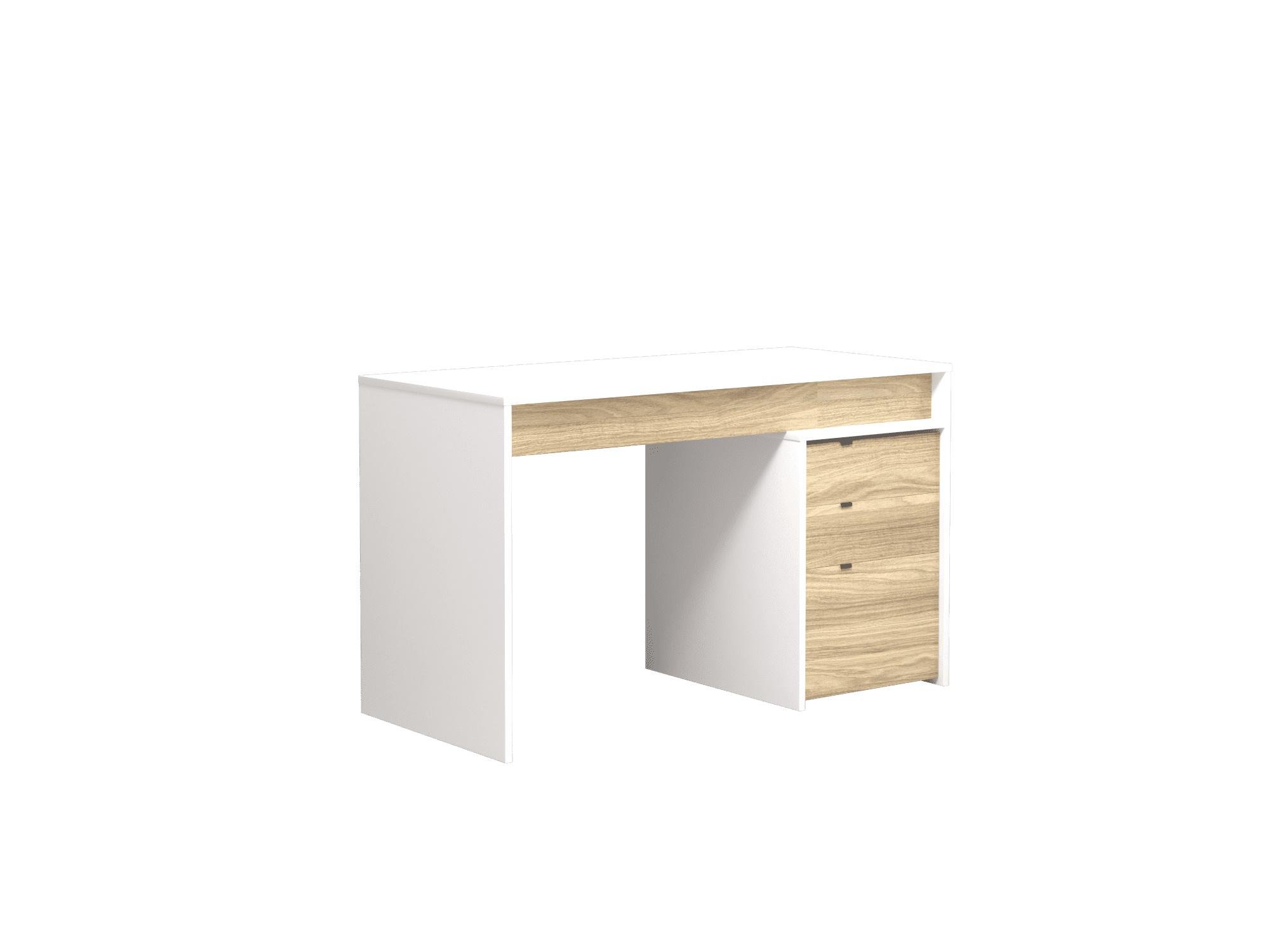 Компьютерный стол Intarsio Ecoline Белая жемчужина гладкая/Блэквуд ячменный