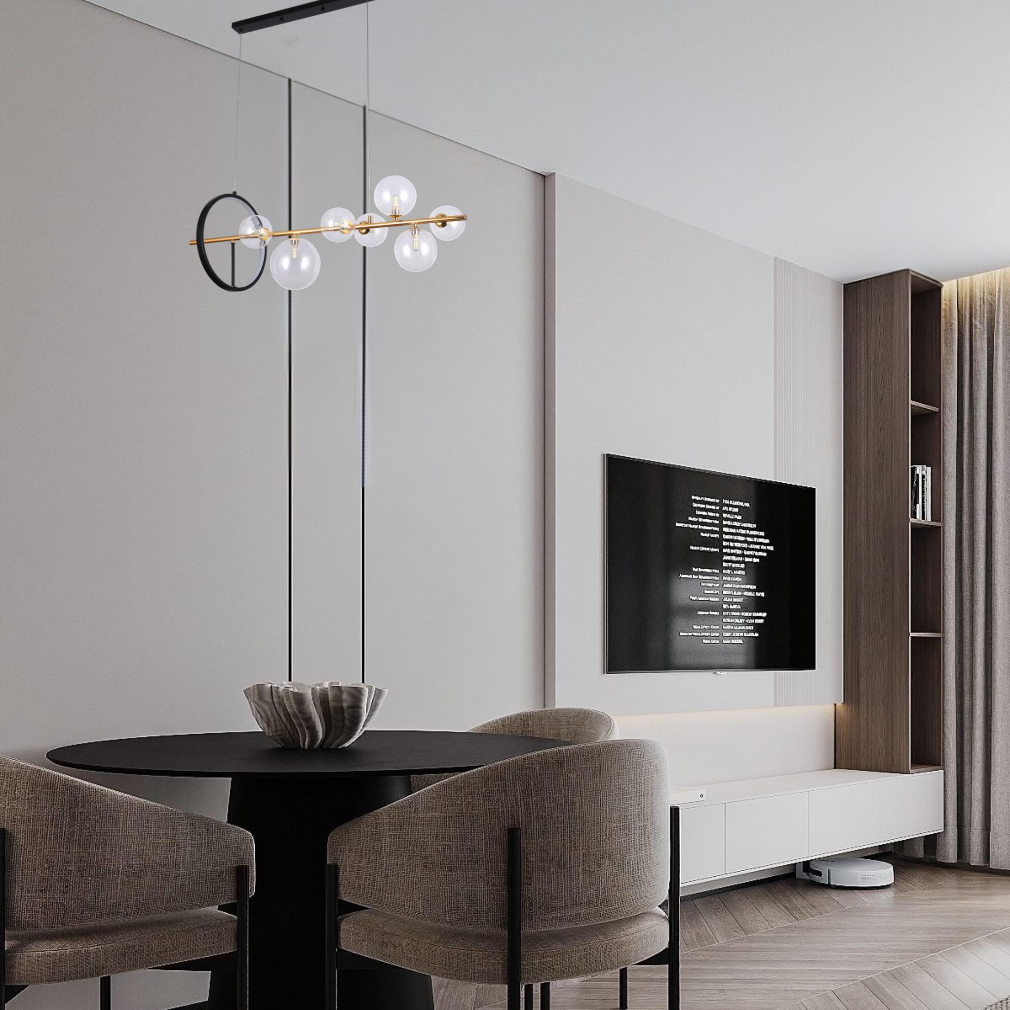 Люстра підвісна Bubbles на 7 ламп з прозорими плафонами (918-LP267-7 DDG+CL) - фото 2 Люстра підвісна Bubbles на 7 ламп з прозорими плафонами (918-LP267-7 DDG+CL) - фото 2