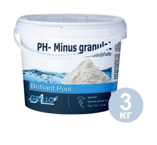 Средство для понижения уровня pH Grillo 80416 для бассейна в порошке 3 кг (132-9-80416) Средство для понижения уровня pH Grillo 80416 для бассейна в порошке 3 кг (132-9-80416)