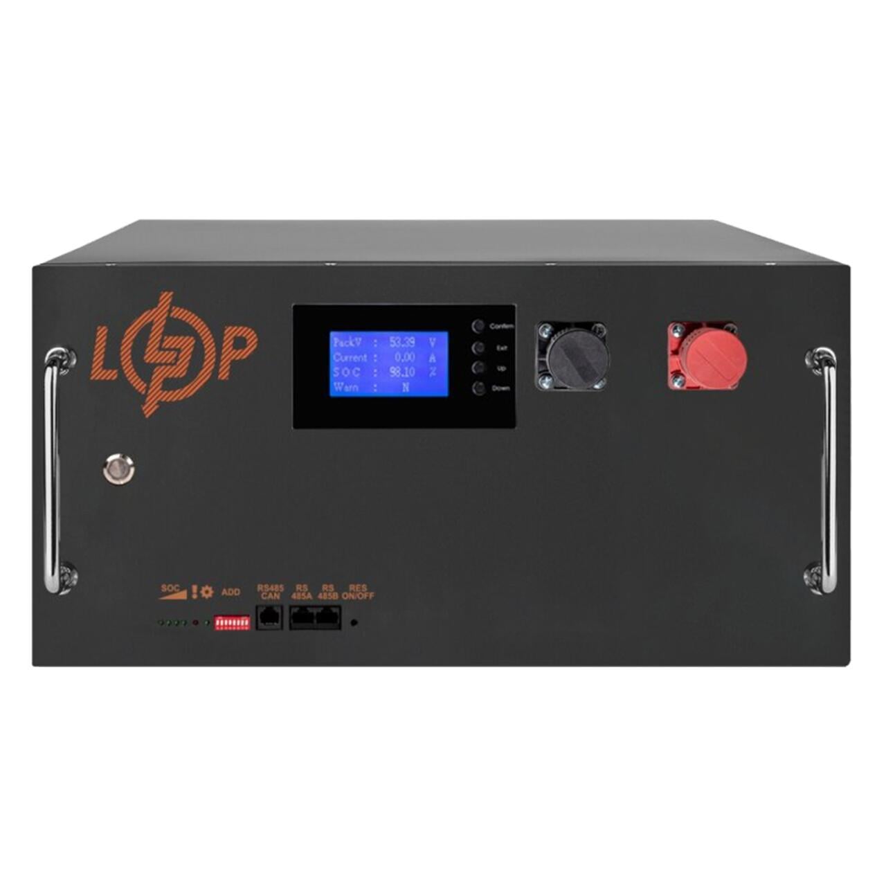 Акумулятор LP LiFePO4 51,2V-150 Ah 7680 Wh BMS SP 150A/100 А RM RS485/CAN LCD BL (3102667926)