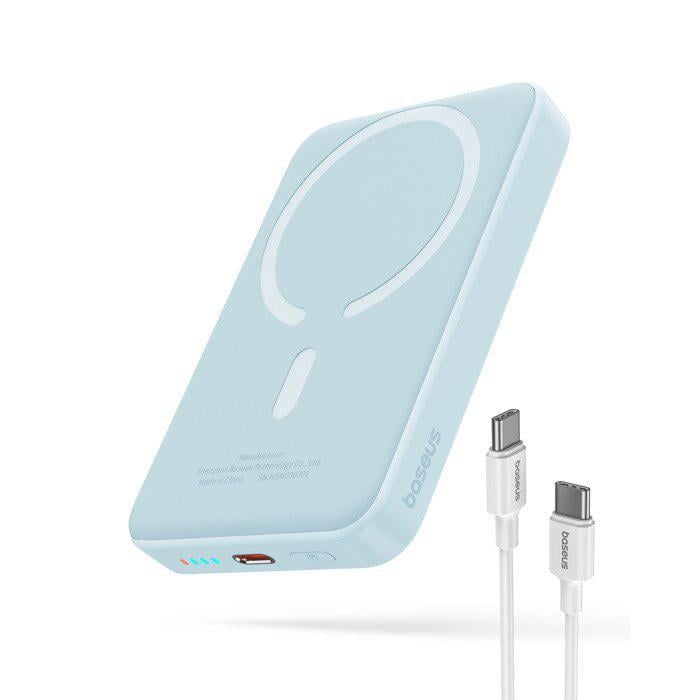 Повербанк BASEUS Magnetic Mini Air Wireless Fast Charge 10000mAh 20W с кабелем Blue (P10059001313-00)