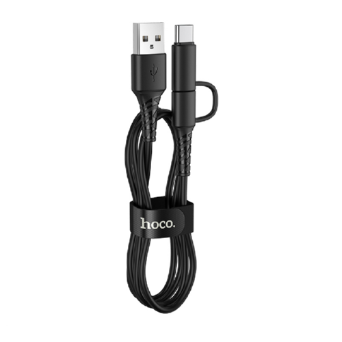 Кабель Hoco Combo Micro USB/Type-C 2в1 X54 1 м 2,4A Black - фото 1