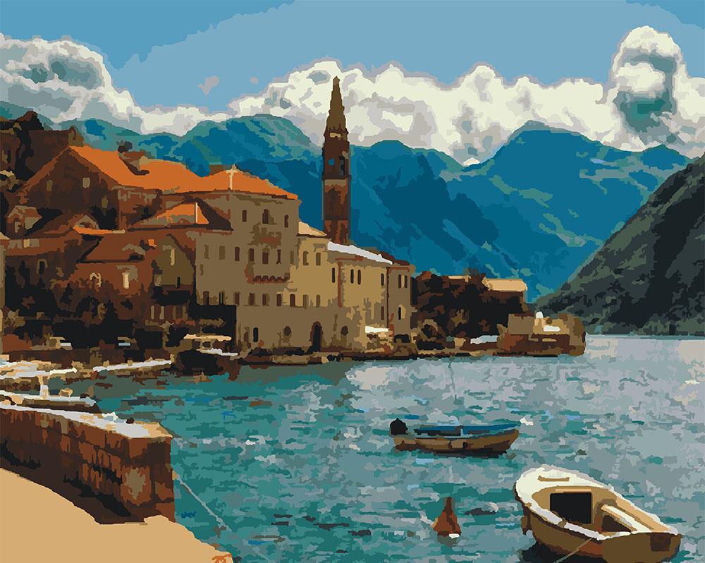 Картина по номерам Идейка "Побережье Черногории" 40х50 см (KH2229)