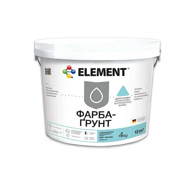 Краска-грунт Element с кварцевым песком матовая 4 кг (2594875990)