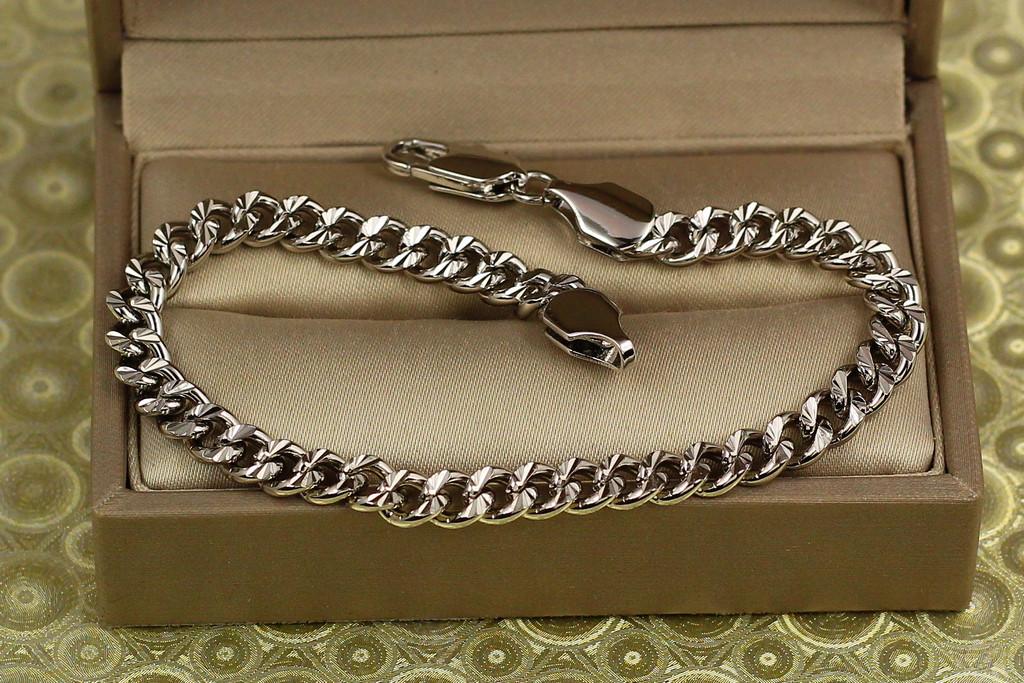 Браслет Xuping Jewelry круглый панцирный гурмет 19 см 5 мм Серебристый (2536963742)