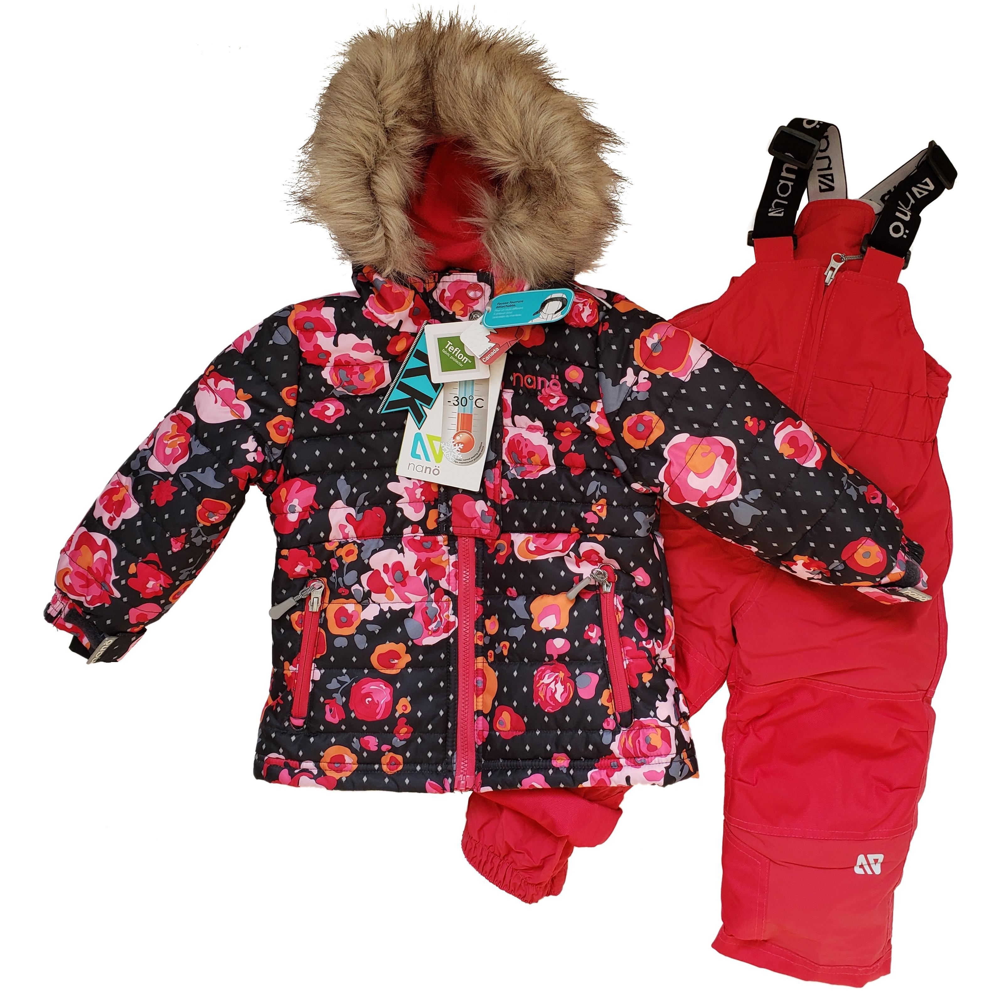 Детский зимний комплект для девочки Nano F18M250 136-144 см Черно-малиновый (F18M250-Fraise-10)