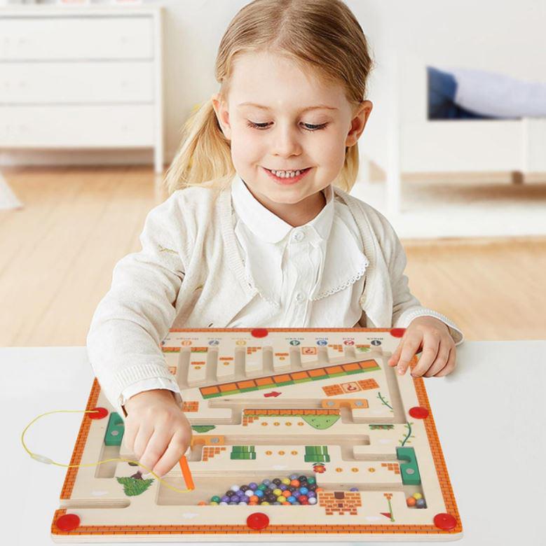 Игрушка для детей развивающая Монтессори деревянная сортер-лабиринт с магнитными шариками от 3 лет (25401839) - фото 2 Игрушка для детей развивающая Монтессори деревянная сортер-лабиринт с магнитными шариками от 3 лет (25401839) - фото 2
