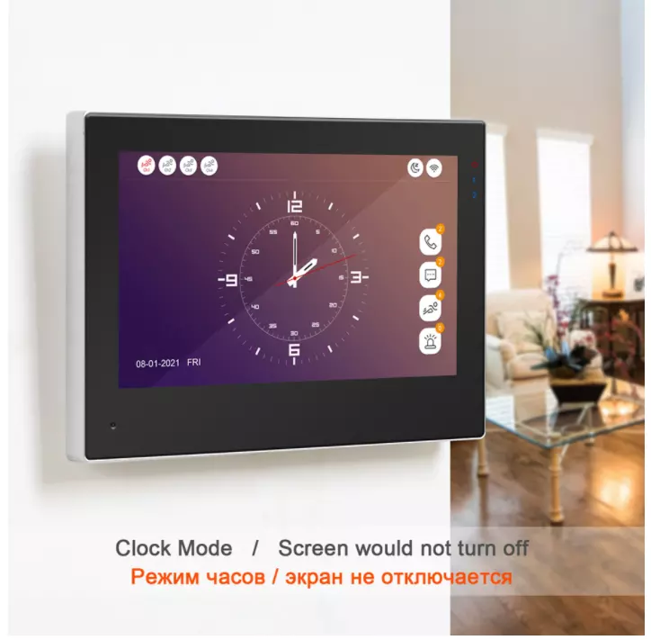 Комплект видеодомофон MT-TUYA 95111H Wi-Fi сенсорный 10" 25 cм + вызовная панель 94206 1000 TVL Black (8725180) - фото 3