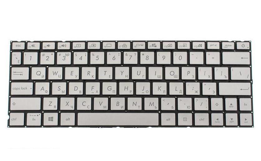 Клавиатура для ноутбука Asus UX334 series rus без кадра/подсветки клавиш Silver (170109)