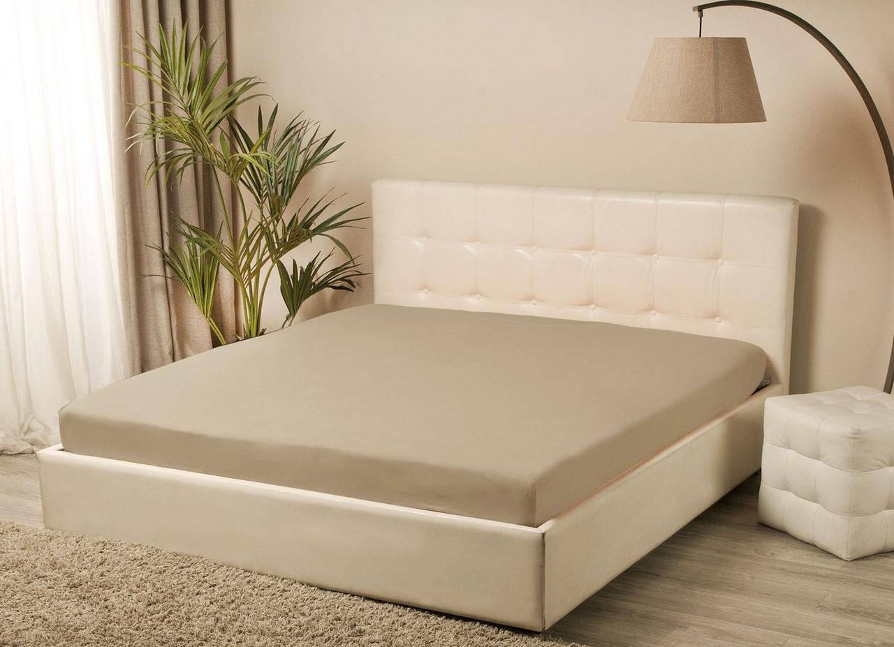 Простынь трикотажная на резинке Lotus 100х200+25 Бежевый (2000022182614) - фото 1 Простынь трикотажная на резинке Lotus 100х200+25 Бежевый (2000022182614) - фото 1