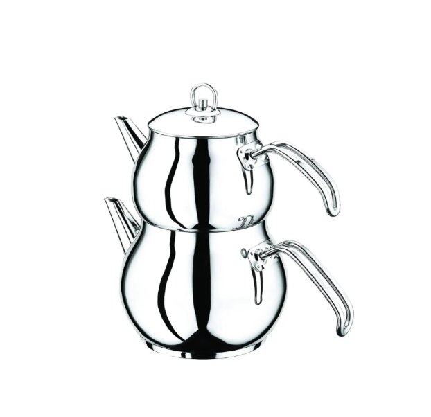 Чайник двухярусный OMS турецкий из нержавеющей стали 1,2/2,5 л (8012-L)