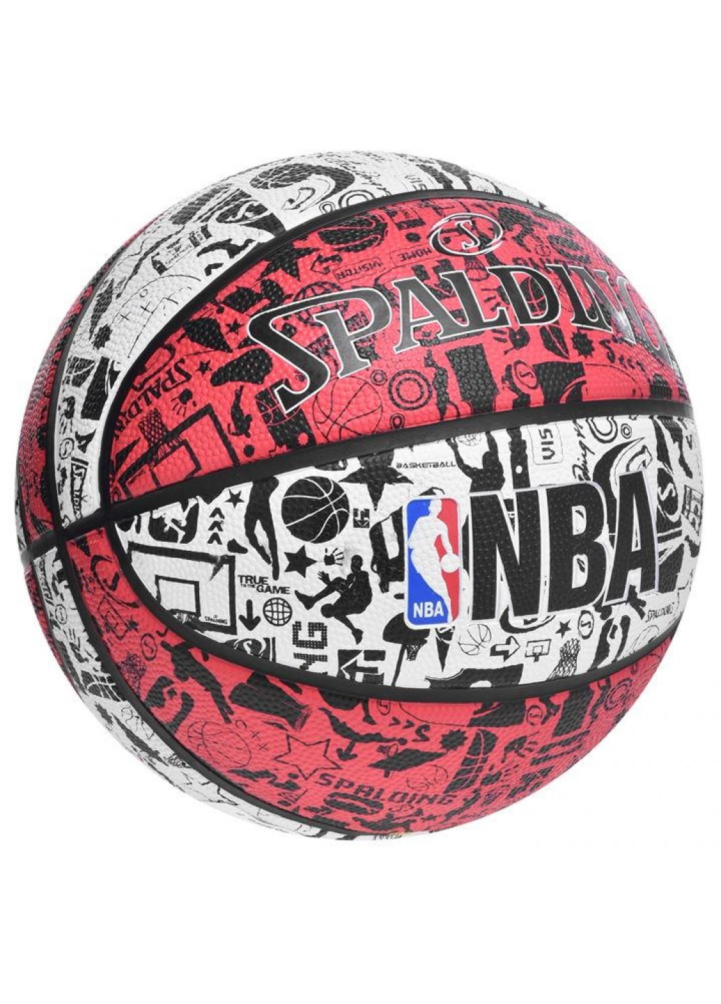 Мяч баскетбольный Spalding NBA Graffiti Outdoor Size 7 Бело-красный