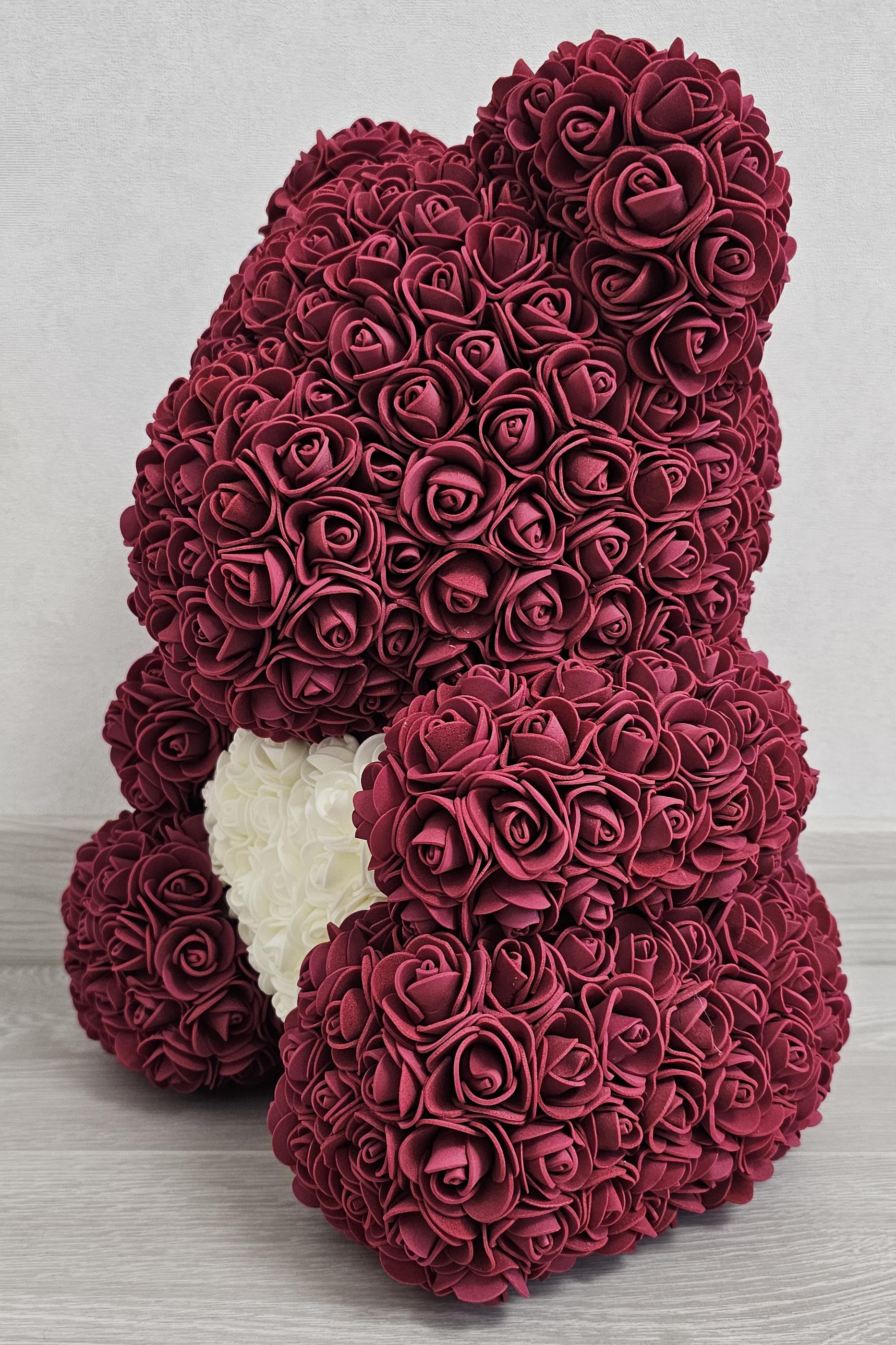 Мишка из искусственных роз T-PACK 40 см Бордовый (14951143) - фото 2 Мишка из искусственных роз T-PACK 40 см Бордовый (14951143) - фото 2