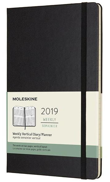 Тижневик Moleskine Вертикальний 2020 середній Чорний (DHB12WV3Y20)