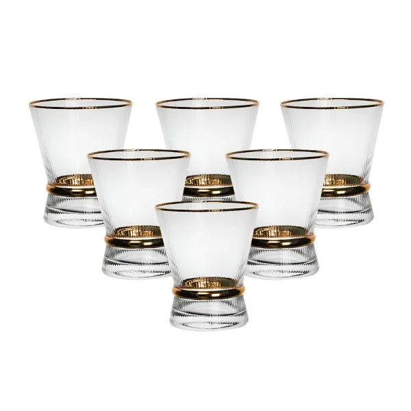 Набір склянок Stunning 6 шт. по 300 мл Прозорий/Золотий