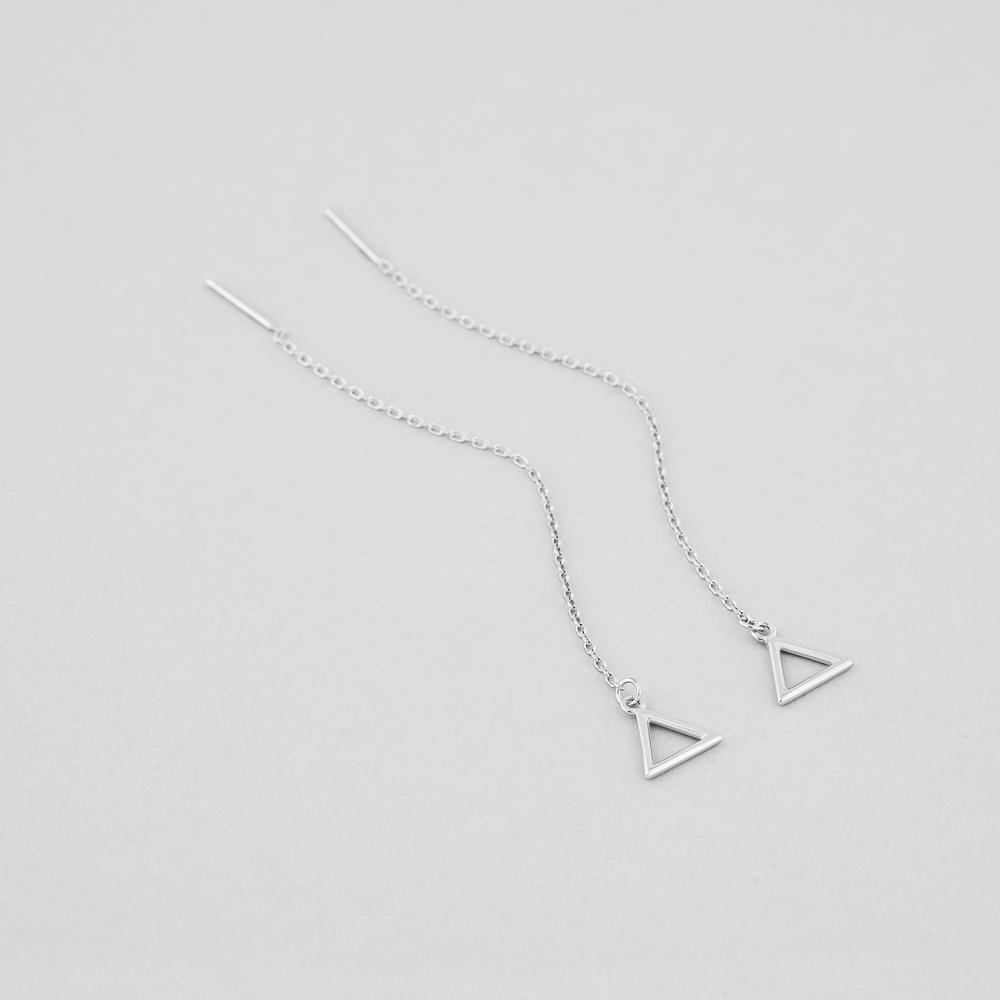 Серебряные серьги Minimal Стиль минимализма (6478)