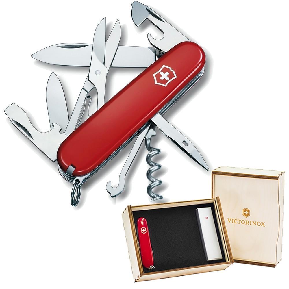 Комплект Victorinox нож швейцарский Climber 1.3703 и подарочная коробка для ножа 91 мм (vix-2)