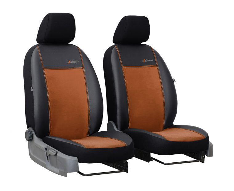 Чехлы на передние сиденья для CHERY Eastar 2003-2015 Pok-ter экокожа с алькантарой Exclusive Коричневый (r416078)