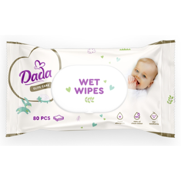 Вологі серветки для дітей Dada Elite Care клапан 80 шт. (2297143441)