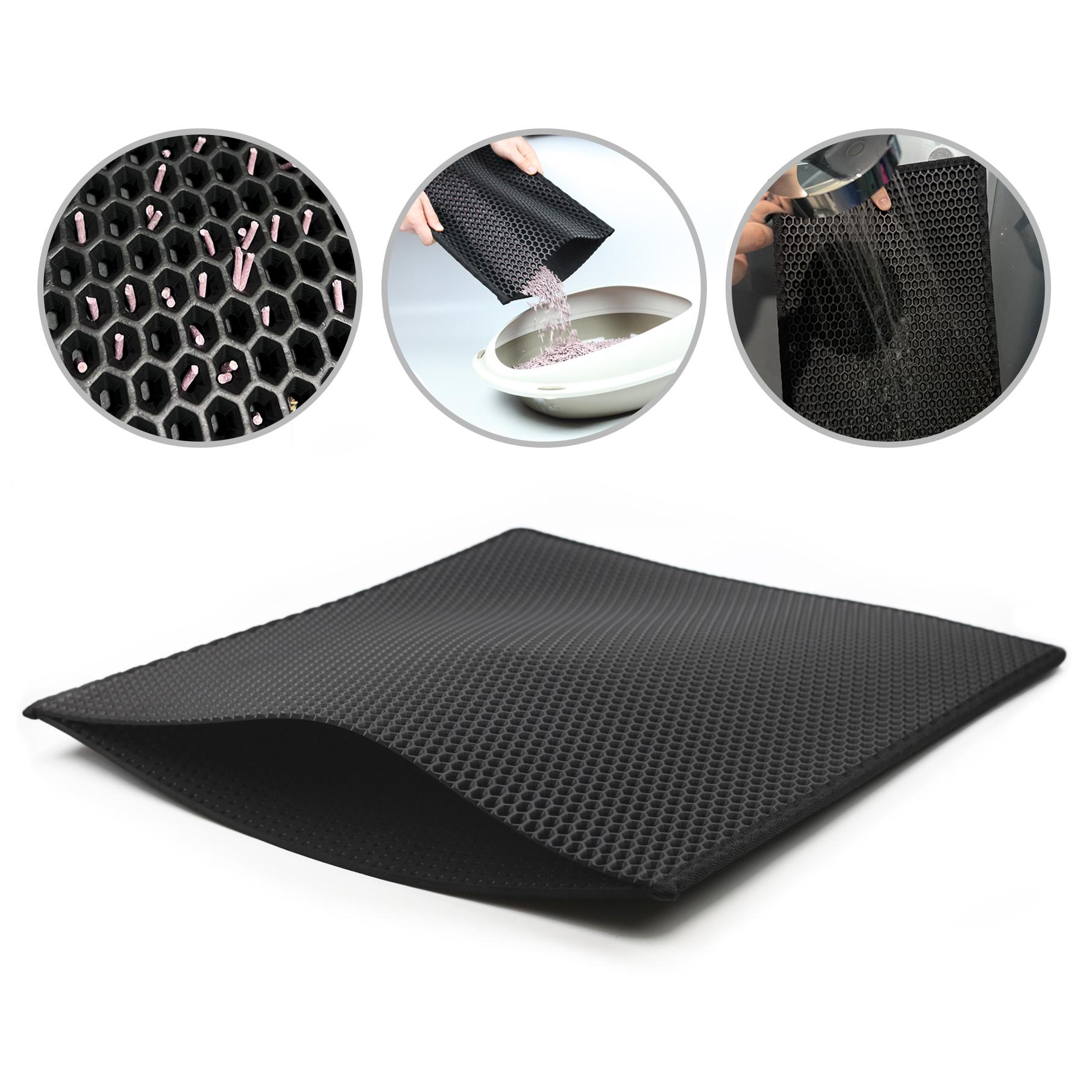 Коврик двухслойный Cat in Box для кошачьего лотка EVA 67x60 см Черный - фото 3 Коврик двухслойный Cat in Box для кошачьего лотка EVA 67x60 см Черный - фото 3