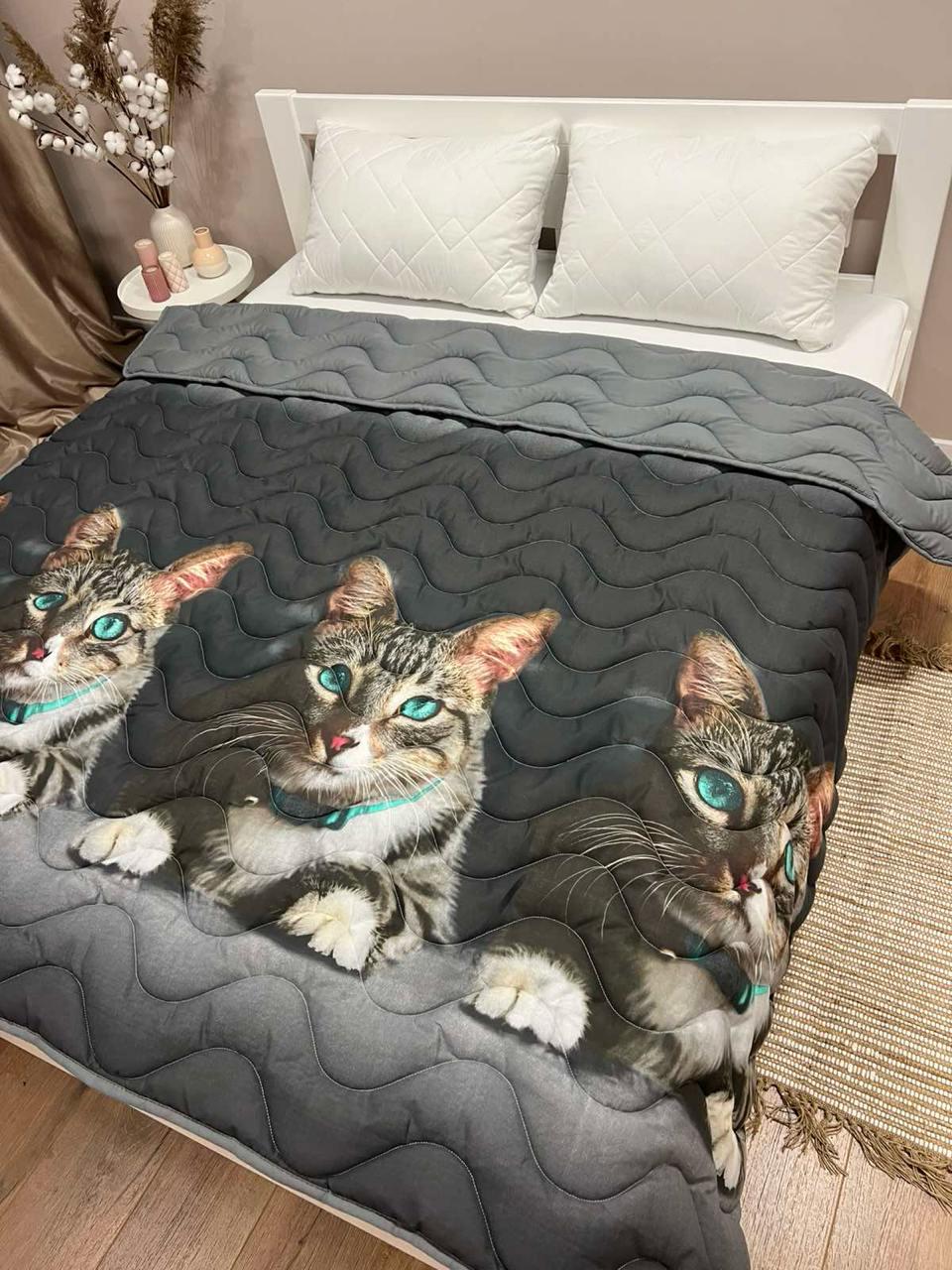 Одеяло летнее двухстороннее с рисунком полутораспальное 150x210 см Серый - фото 5 Одеяло летнее двухстороннее с рисунком полутораспальное 150x210 см Серый - фото 5