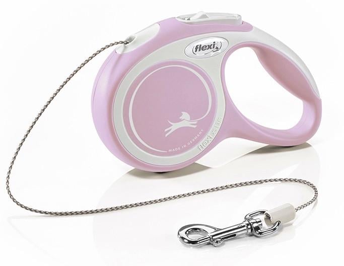 Поводок-рулетка Flexi New Comfort XS Cord 3 м шнур до 8 кг Розовый (1684043772)